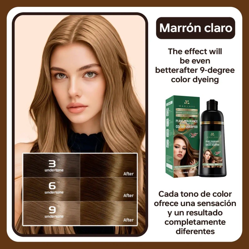 Tinte Shampoo Con Instantáneo Castaño Cubre Canas