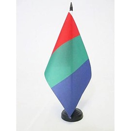 AZ FLAG PLANET MARS TABLE FLAG 5'' x 8'' - RED PLANET DESK FLAG 21 x 14 cm - Black plastic stick and base