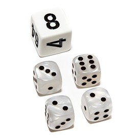 Bello Games Deluxe Marbleized Dice Sets-White 1/2"