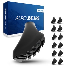 Alpen Bears Gommini Bastoncini Trekking | 14 Pezzi | Set di Attacchi Professionali per Tutti i Comuni Bastoncini da Trekking e da Nordic Walking | Tappi Gomma per Bastoni