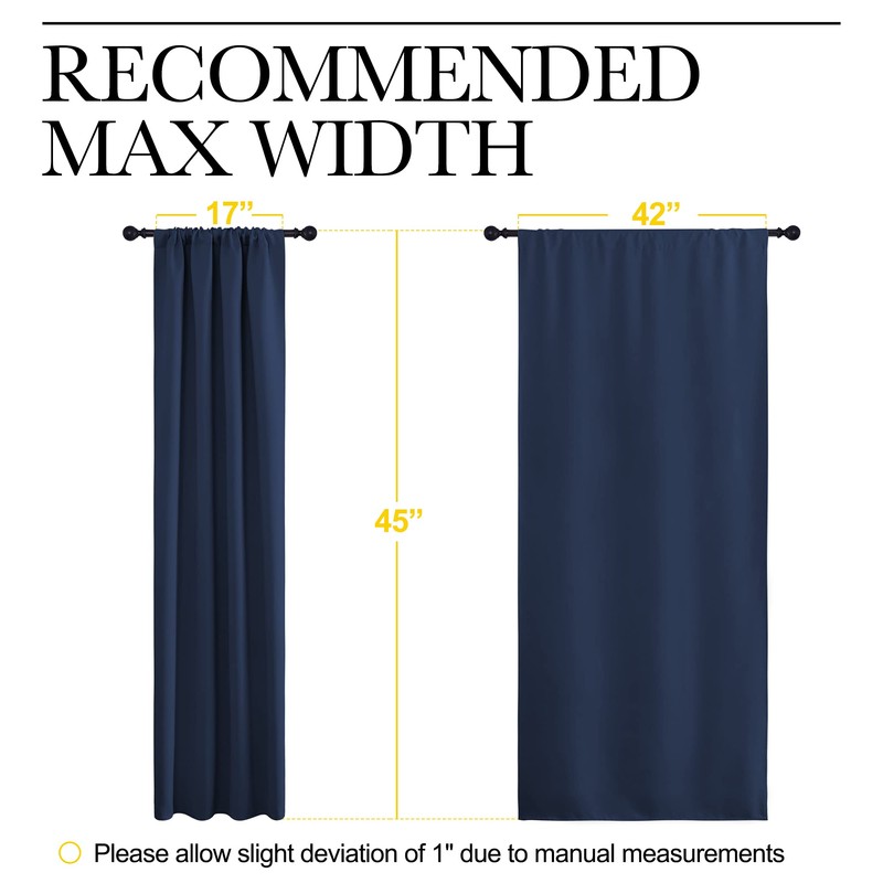 NICETOWN - Cortinas opacas con bolsillo para cortinero (106.7 cm