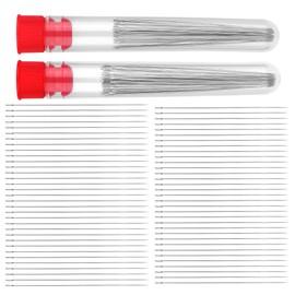 120 PCS Beading Needle, Stainless Steel Beading Needles Set, 2 Sizes Long Straight Beading Needles, Bead Needles with Storage Box for Bracelet Necklace Jewellery Making (5.5cm, 5.1cm)