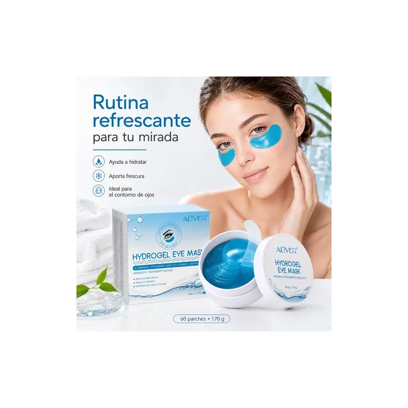 60 Mascarilla Ojos Hydrogel Ojeras Bolsas Retinol + Colágeno