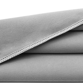 Leeyunbee Microfibre Towel Set of 2 - 160 x 80 cm Bath Towel Large + 80 x 40 cm Small Towel, Quick-Drying Sports Towel, Compact Microfibre Towels, Travel Towel, Beach Towel (Light Grey)