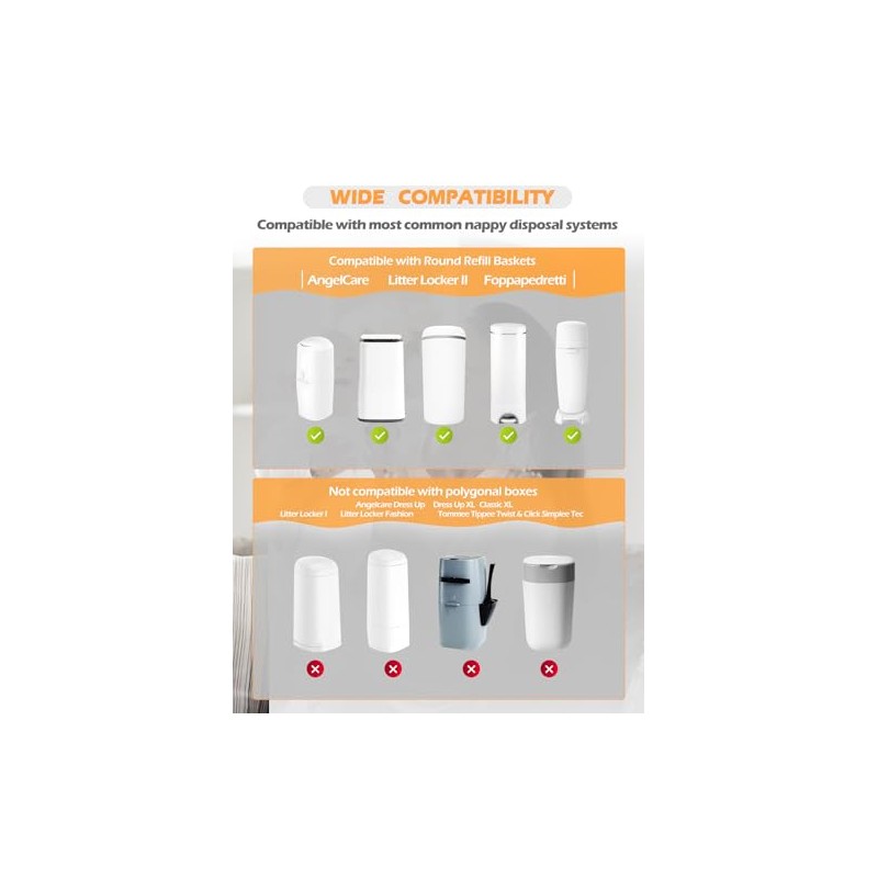 Pack of 13 Refill Cassettes for Odour Proof Nappy Pails