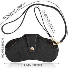 KGDUYC Glasses Cases for Women Glasses Case PU Leather Portable Hanging Soft Leather Anti-Scratch and Wear Resistant Sunglasses Case (Black)