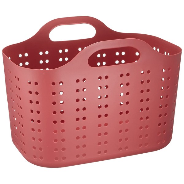 SANKA Volca VOB-MDP Squ+ Laundry Basket, (W x D x H): 16.5 x 11 x 12 inches (42 x 28 x 30.5 cm), Made in Japan, Medium, Deep Pink