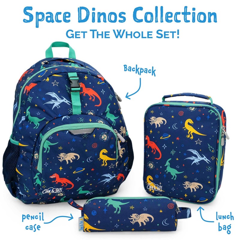 JAN & JUL Little Xplorers Kids' Backpack (Space Dinos, One