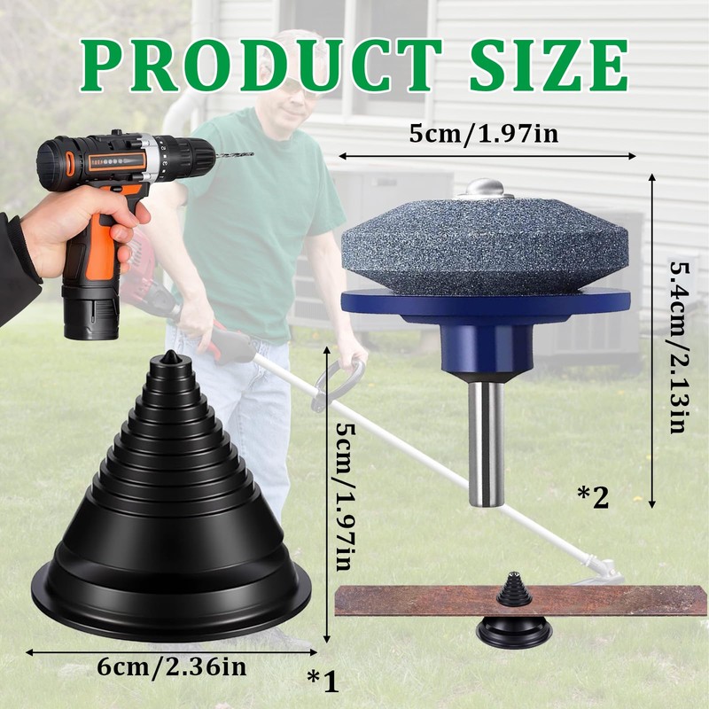 Lawn Mower Blade Sharpener, 2 Pack Mower Blade Sharpener Durable