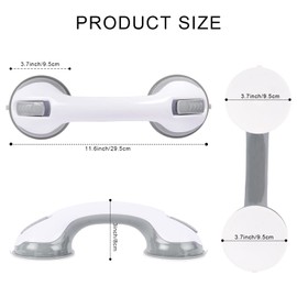 sunzone Barra de Agarre de Seguridad para Baño, Barra de Agarre para Ducha, Potentes Agarres con Ventosas, Soporte de Brazo Antideslizante Asideros para Niños, Ancianos, Discapacitados y Embarazadas