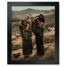 Framed Print 9x12: Bedouins And Children Outside Tent, Holy Land, circa 1890