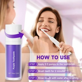 ZXSUCH Purple Toothpaste for Teeth Whitening, Purple Toothpaste, Tooth Stain Removal