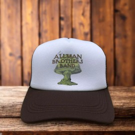 Ret Roots The Allman Brothers Mens Trucker Hat Brown Snapback Mushroom Retro Ball Cap