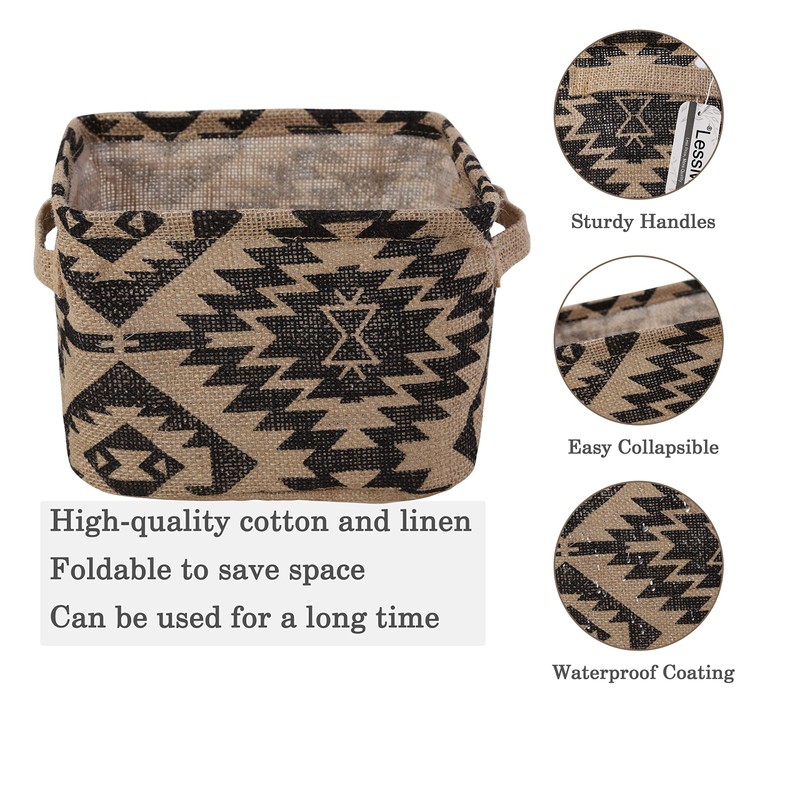LessMo 4 Pack Storage Baskets, Collapsible Mini Storage Boxes, Canvas