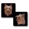 Fractal Artworks Silky Terrier Coaster Set with Fractal Art Design.
