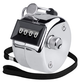 KTRIO Hand Counter, Metal Counter Clicker Counter, 4-Digit Counter for Person Coaching, Knitting, People, Golf and Row Counter, Silver