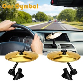 2PCS Car Cymbal for Air Vent – Mini Gold Crash Cymbal for Car Dashboard – Fun Musical Accessory for Drummers, Music Lovers – Easy Clip-On Drum Cymbals, Stainless Steel, No Tools Needed