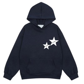 Tuislay Y2k Star Graphic Hoodie Oversized Streetwear Hoodies For Women Vintage Aesthetic Hooded Sweatshirts Pullover Unisex(Navy blue,M)