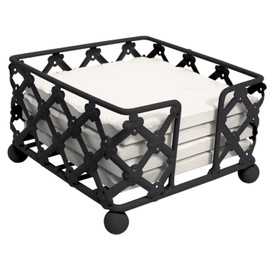 CounterArt Black Lattice Wire Square Coaster Holder