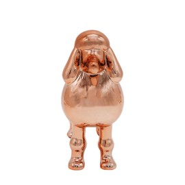 Nayothecorgi Ceramic Dog Statue - Metallic Gold Standing Poodle Dog Statue - Decorative Dog Sculpture for Garden or Home Décor - Poodle Dog Outdoor Statue - (9” x 3.5” x 9.25”)