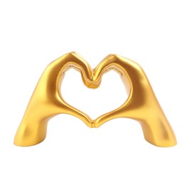 HUYCZ Gold Heart Hands Sculpture Small Love Finger Statue Cute Shelf Decor for Living Room Bedroom Office Coffee Table Modern Aesthetic Home Decor & Unique Gift