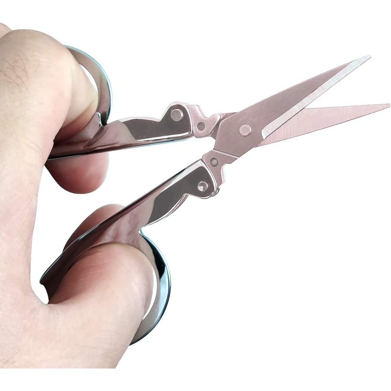 Mini Scissors 2 Pcs Folding Scissors Stainless Steel Travel Scissors