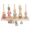 Stack Matching Set Educational Wood with 10 Cards Geometric Shape