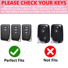 Simocky Key Fob Cover with Diamond Keychain for Lexus Car Key Shell Compatible with Lexus RX ES GS LS NX RS GX LX RC LC Smart Key Protector (4 Buttons--Pink Bowknot)