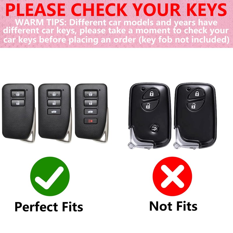 Simocky Key Fob Cover with Diamond Keychain for Lexus Car