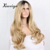 xiweiya Long Blonde Wig Hair for women Body Wave Ombre
