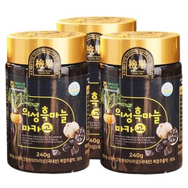 [Contains 3 or 6 bottles] 3 bottles per box Uiseong Black Garlic Macago, 1 box, 240g / [ 3병 또는 6병 구성 ] 1박스당 3병 의성 흑마늘마카고, 1박스, 240g