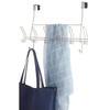 iDesign Door Double Rack with Towel Bar and Accessory Hooks-Satin