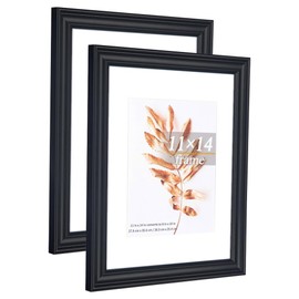 Hogaryo 2 Pack 11x14 Picture Frames Black, Display Picture 8 x 10 with Mat, Photo Frame for Wall Gallery Mounting