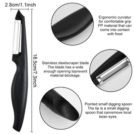 WOLMIK Swivel Peeler, Stainless Steel Sharp Potato Peelers with Rotary Blades, Non-Slip, Suitable for Peeling for Potato, Apples, Carrots, Cucumber and Various Veg and Fruits