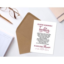 TypeStoff KP-01492 Postcard for My Wonderful Daughter with Envelope Gift