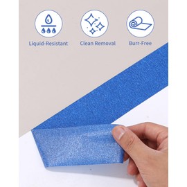Toaren Painter's Tape, Waterproof, Blue, 2 Rolls/Pack, Painter's Masking Tape, Easy Removable, for Indoor and Outdoor Use, for Bodywork, Painting, Renovations, Decoration, Renovation, 50 mm x 50 m