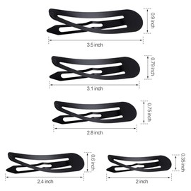 WILLBOND 40 Pasadores Pinzas de Cabello a Presión de Mujer Pinzas Grandes de Metal Horquillas de Pelo Clip Antideslizante 3.5 Pulgadas 3.1 Pulgadas 2.
