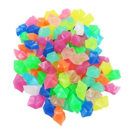 VOANZO 100 Pieces Luminous Stones Ice Cube Tray Luminous Stones for Garden Gravel Garden Path Yard Aquarium Decoration (25x18mm, Mixed Colors)