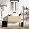 InnJoey Bathroom Accessories Set, 9-Piece Marble Black Bathroom Set, Black