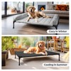 Veehoo Cooling Elevated Dog Bed + Removable Fluffy Plush Pillow