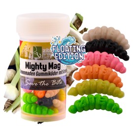 Zite Fishing Mighty Mag Floating Edition – Buoyant Rubber Bait Trout Fishing – Artificial Bee Made Garlic Aroma – UV Active – All-Round Colour Mix