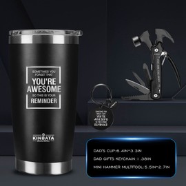 KINBATA Birthday Gifts for Men-Fathers Day Best Gifts for Him Awesome Gifts for Dad Inspirational Gifts for Women Mothers Day Anniversary for Husband Coworker Tumbler Multitools
