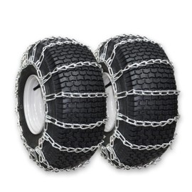 OakTen Set of 2 20x8x10 Tire Chains for Lawn Garden Tractors Mowers and Rider 2-Link Lawn Tractors Tire Chains