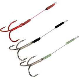 Savage Gear Carbon 49 Stinger - 3 Anxiety Hooks, Additional Hooks for Rubber Bait, Safety Hooks for Rubber Fish, Various Treble Hooks - Sizes to Choose From, Length/Load Capacity: 7.5 cm - 11 kg