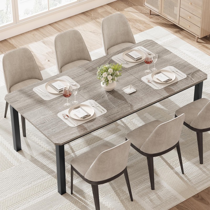78.7" Long Dining Table for 6-8 Person, Industrial Kitchen Dining