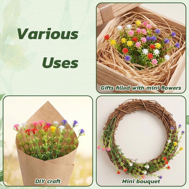 100pcs Artificial Baby Breath Flowers - Tiny Artificial Flowers
