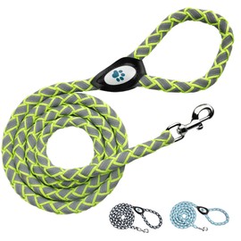 SafetyPUP XD Reflective Dog Leash. Heavy Duty and Durable for Large and Medium Breeds. 6 Ft Long Rope, Tangle Free Braided Leash with Comfortable Handle