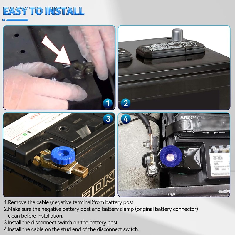 Pure Brass Car Top Post Battery Disconnect Switch Isolator Quick