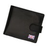 Union Jack British UK Flag Emblem on a Genuine Black