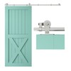 TSMST 5.5FT Stainless Steel Sliding Barn Door Hardware Kit, Top
